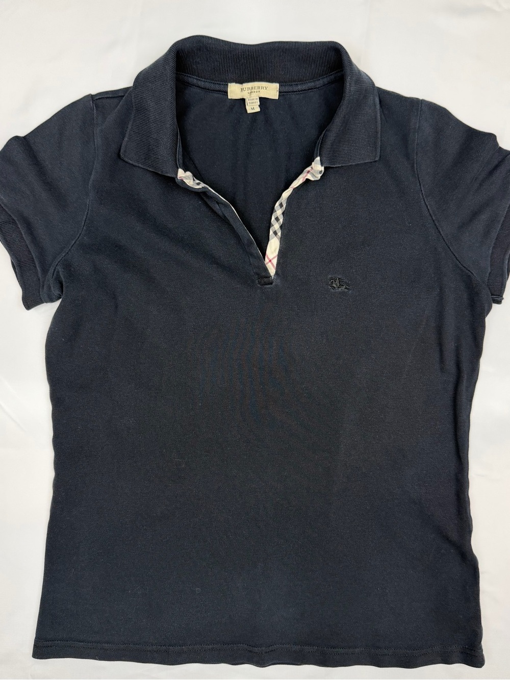 Burberry Black Polo with Signature Check Trim